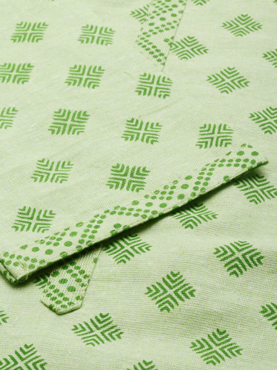 Marcia Green Printed Cotton Straight Long Kurta - Image 8