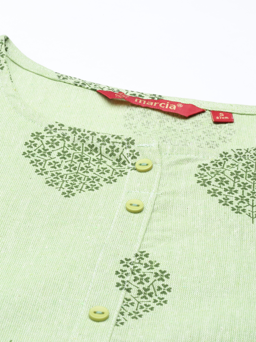 Marcia Green Printed Cotton Straight Kurta Set - Image 8