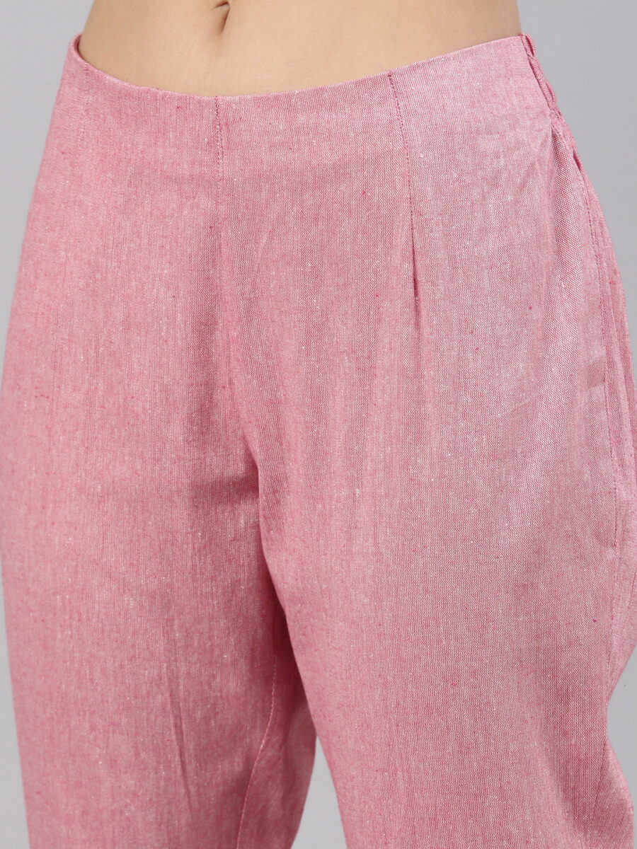 Marcia Pink Printed Cotton Straight Kurta Set - Image 8