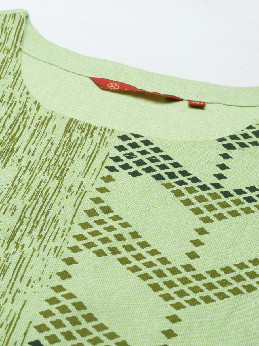Marcia Green Printed Cotton Straight Kurta - Image 7