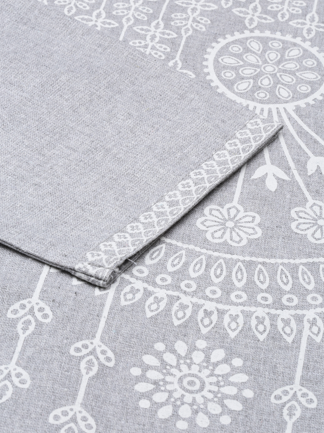 Marcia Grey Printed Cotton Straight Kurta Set - Image 8