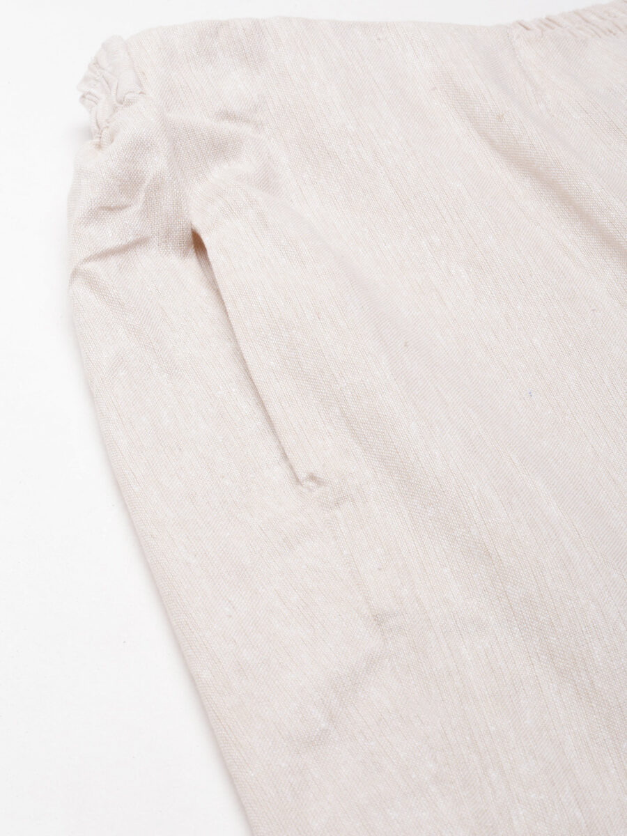 Marcia Beige Solid Cotton Regular Trousers - Image 7