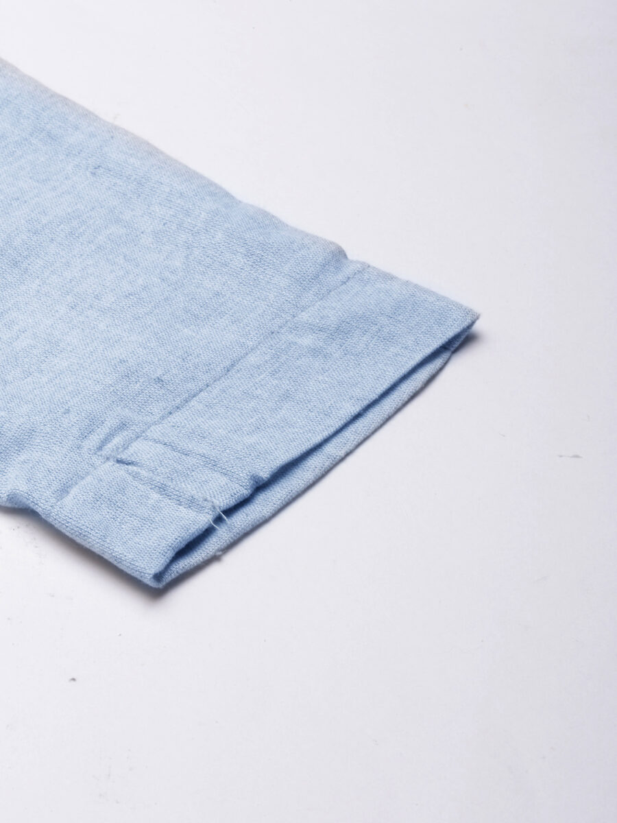 Marcia Blue Solid Cotton Straight Trousers - Image 7