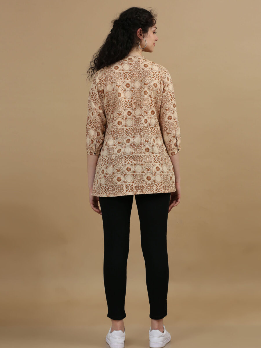 Marcia Brown Printed Cotton Regular Tops - Image 4