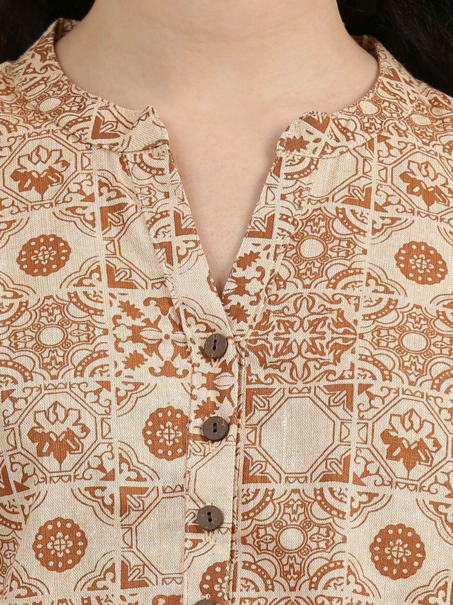 Marcia Brown Printed Cotton Regular Tops - Image 6