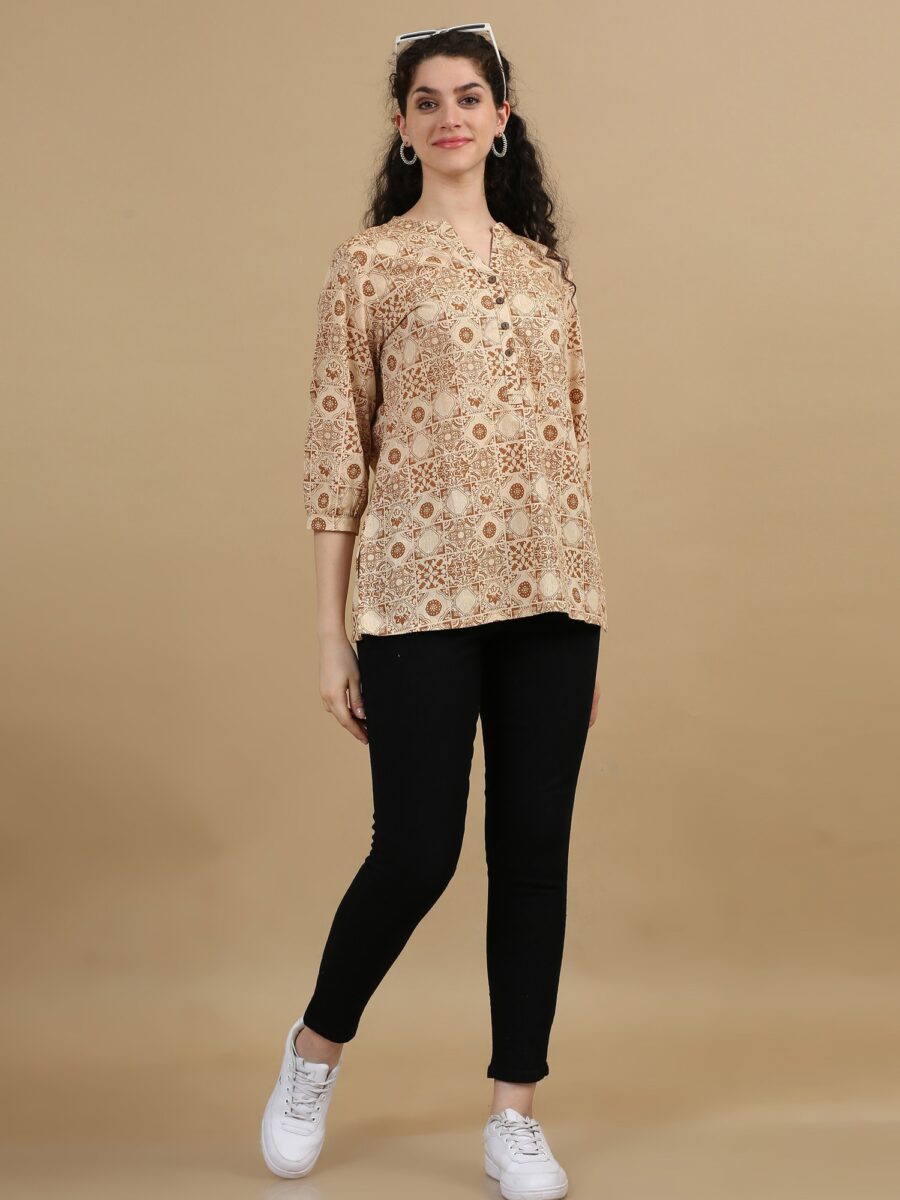 Marcia Brown Printed Cotton Regular Tops - Image 5