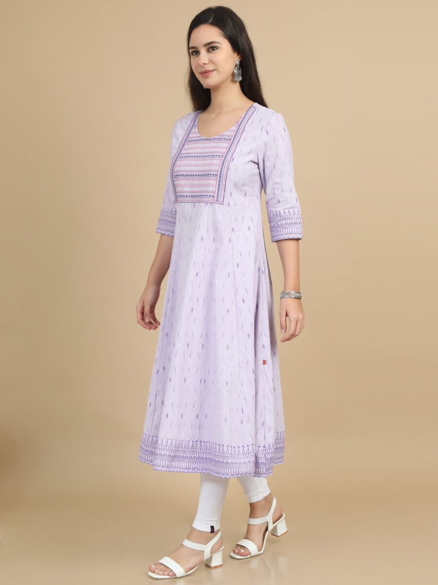 Marcia Women Ethnic Purple Motifs Embroidered Thread Work Kurta - Image 5