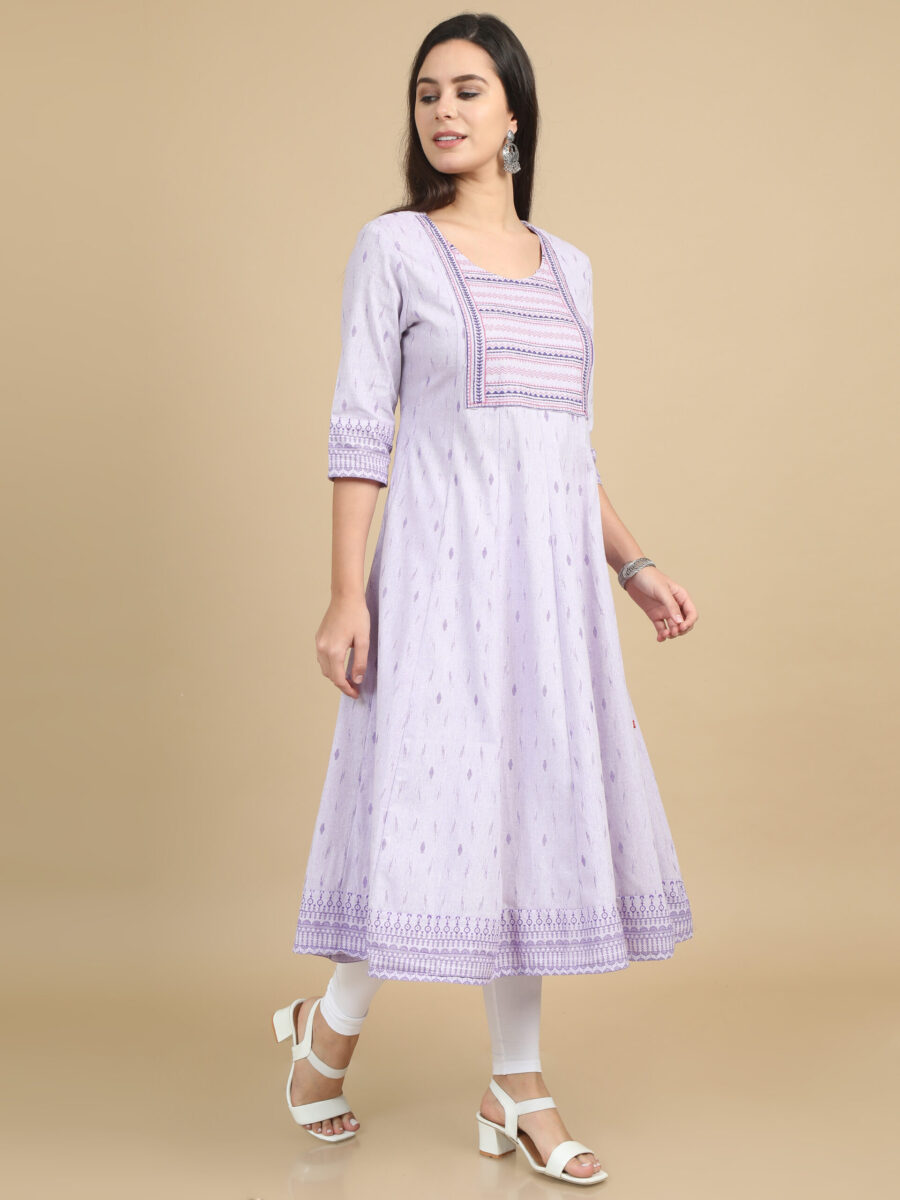 Marcia Women Ethnic Purple Motifs Embroidered Thread Work Kurta - Image 6