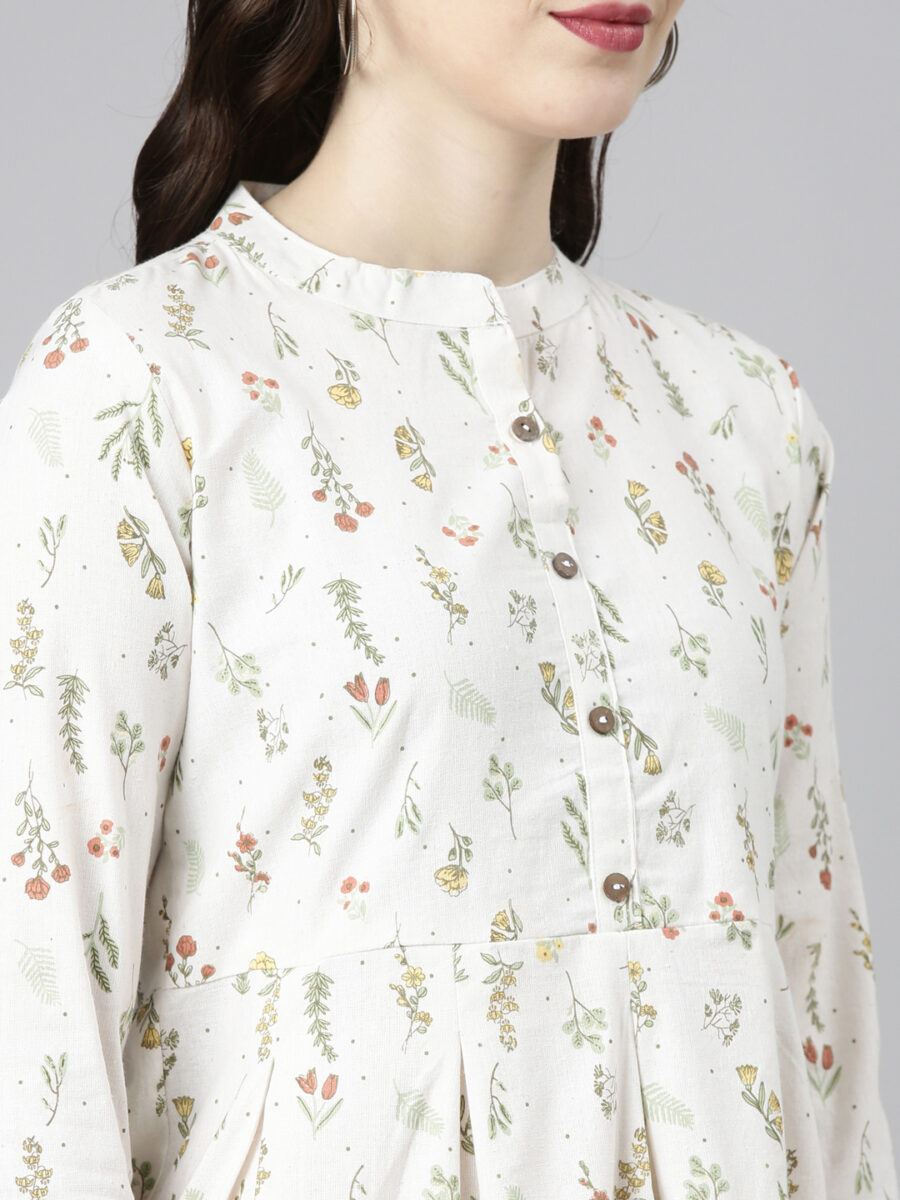 Marcia Multi Printed Rayon A-Line Long Kurta - Image 7