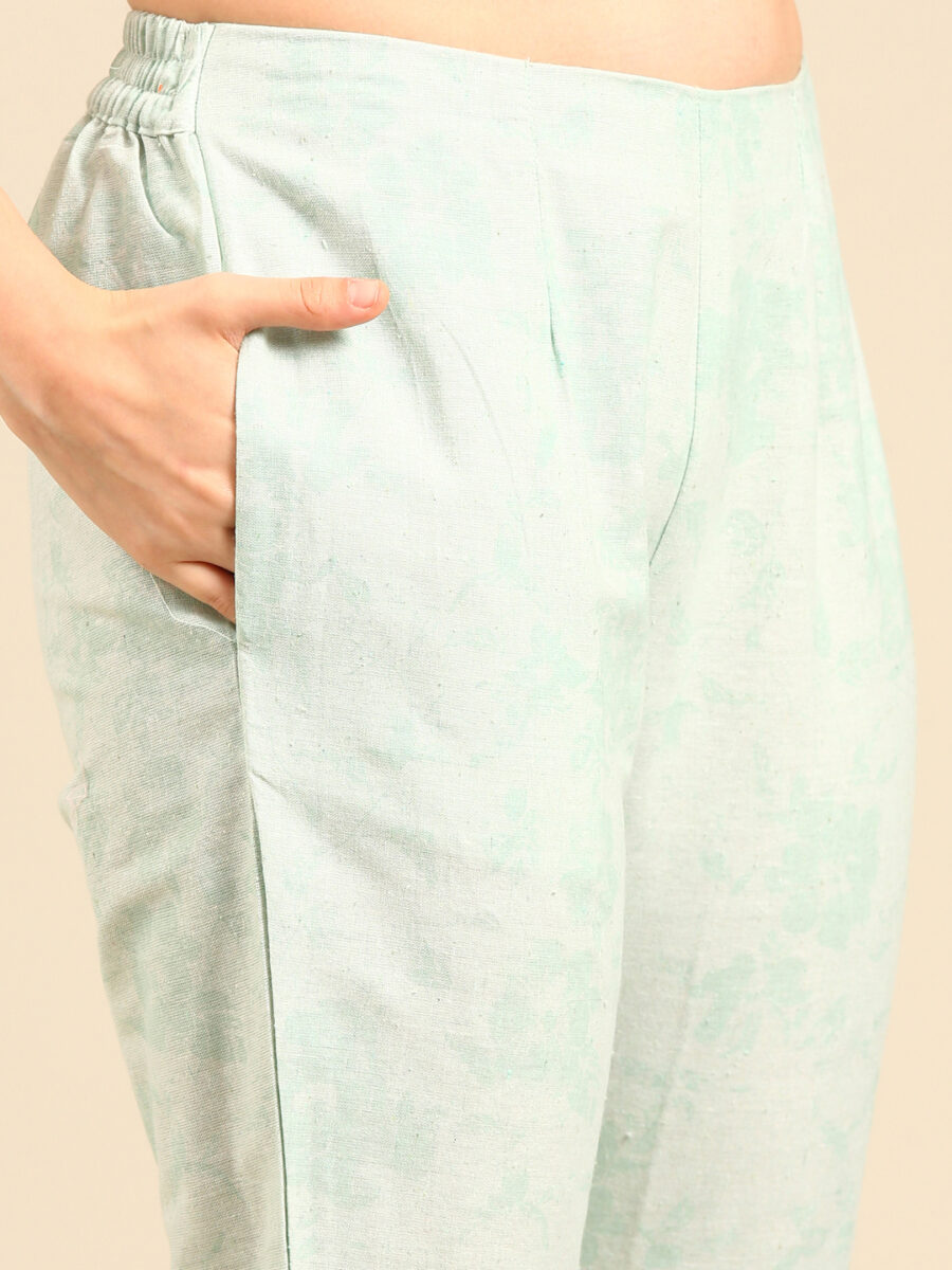 Marcia Aqua printed Cotton Straight Kurta Set - Image 6