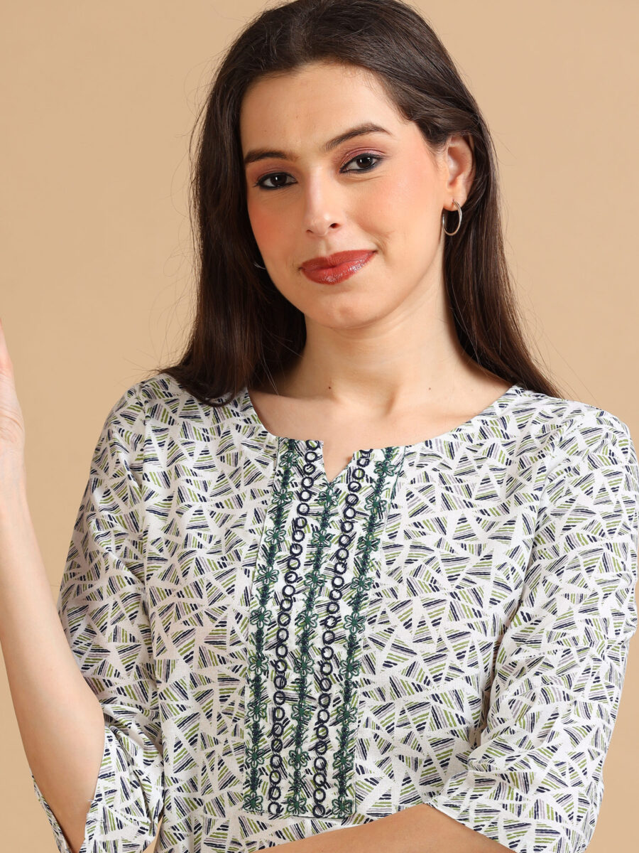 Marcia Green Printed Cotton Kurta Set - Image 6