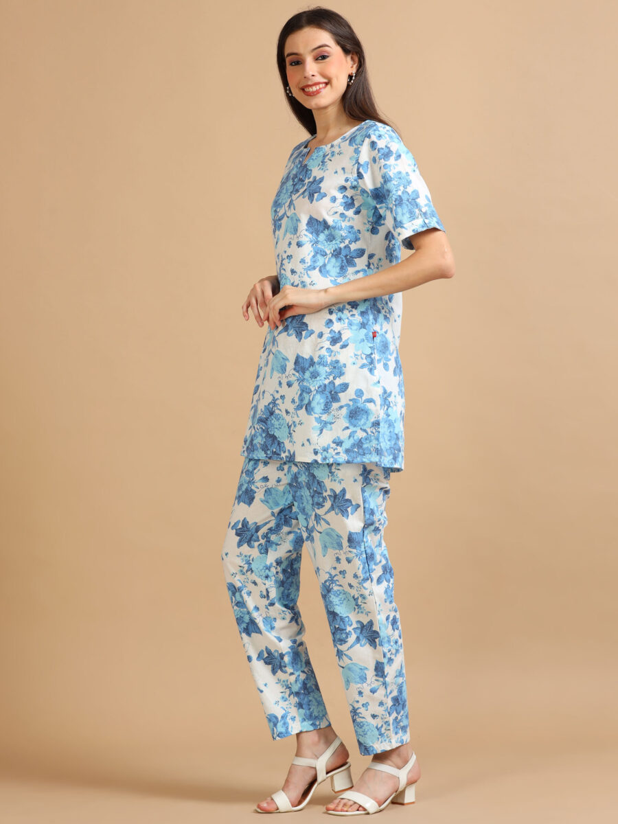 Marcia Blue Printed Cotton Co-Ord Set - Image 4