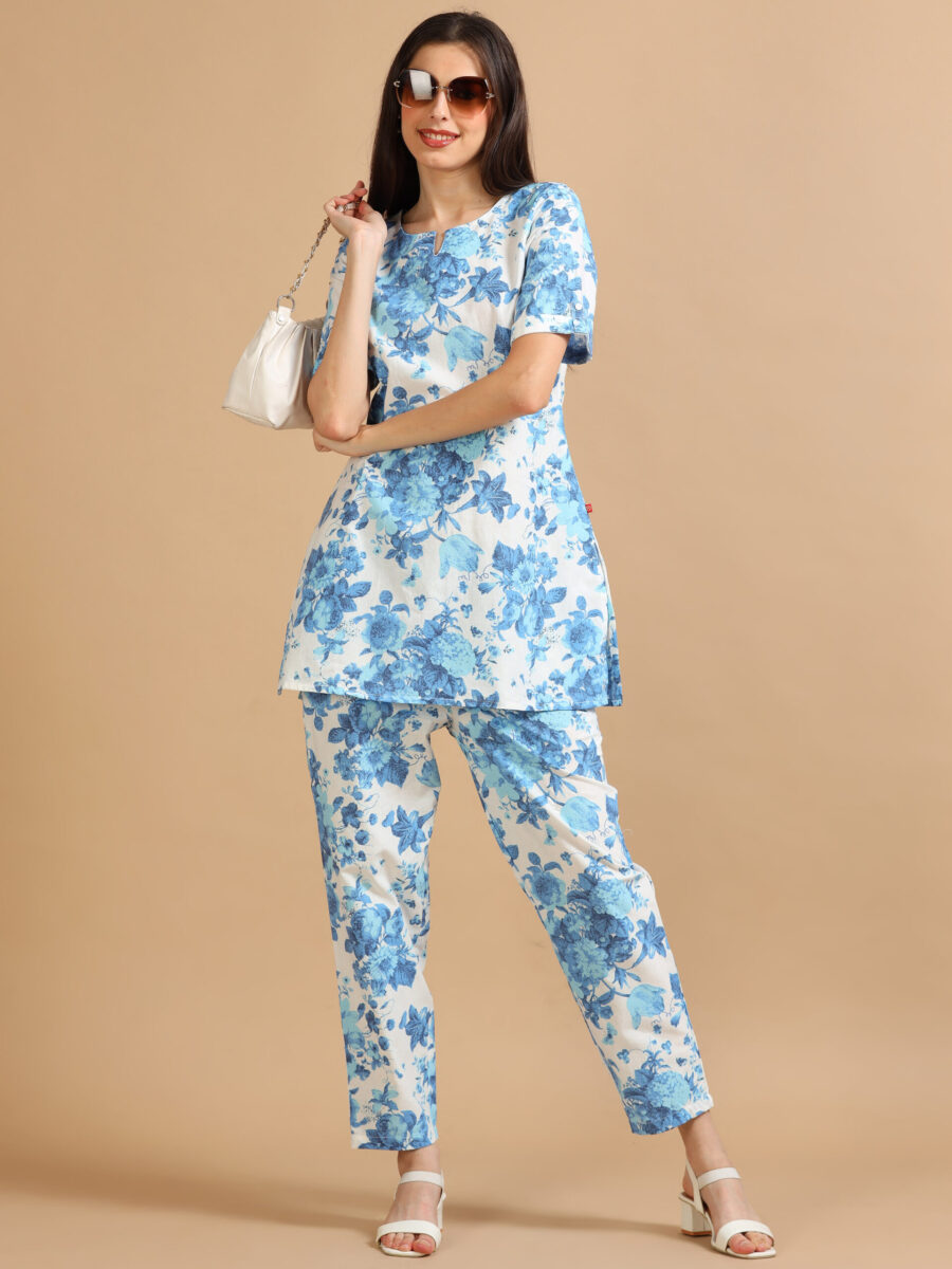 Marcia Blue Printed Cotton Co-Ord Set