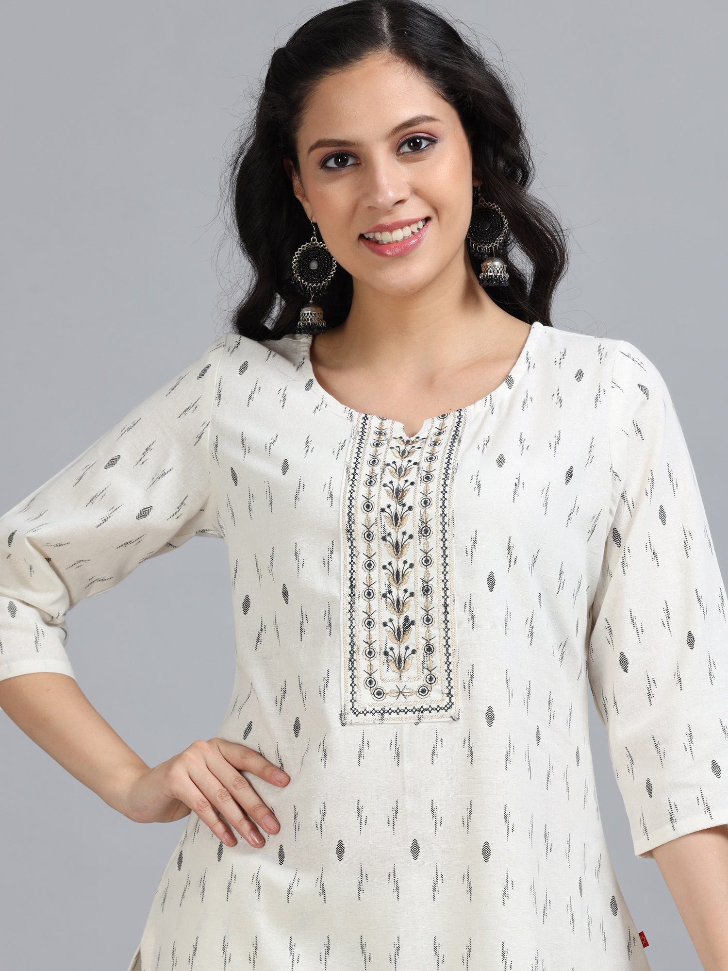 Marcia White Embroidery Cotton Kurta Set - Image 6