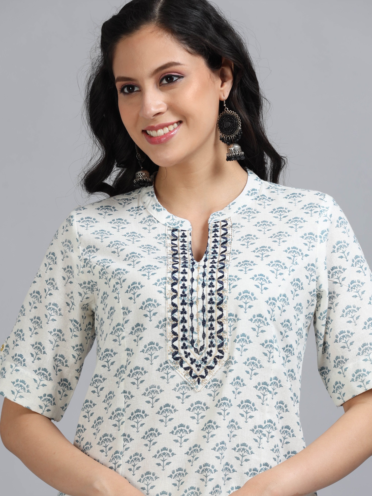Marcia White Embroidery Cotton Kurta Set - Image 6