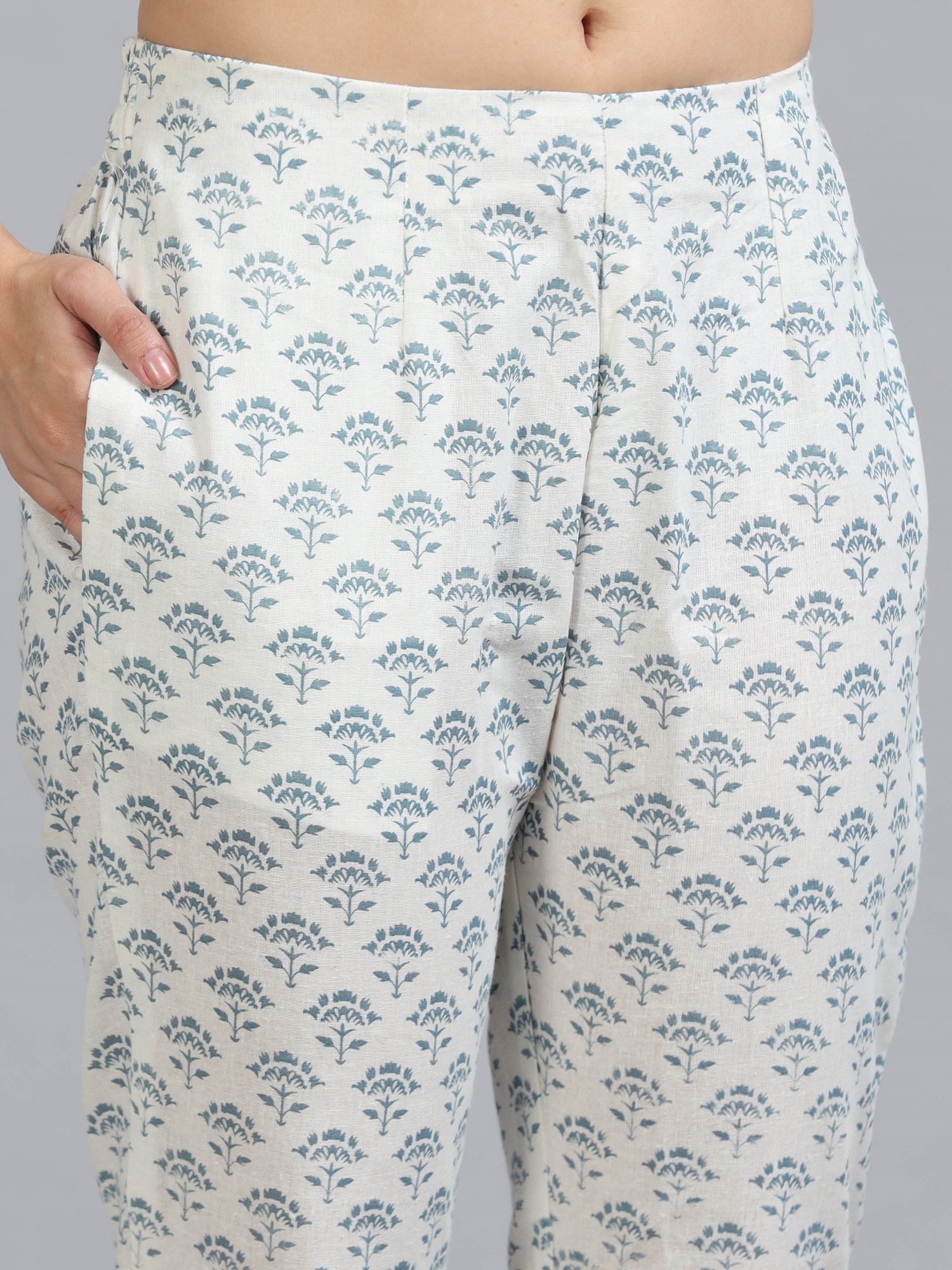 Marcia White Embroidery Cotton Kurta Set - Image 7