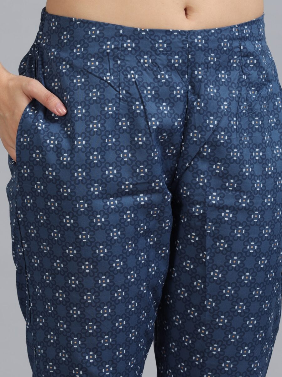 Marcia Blue Embroidery Cotton Kurta Set - Image 7