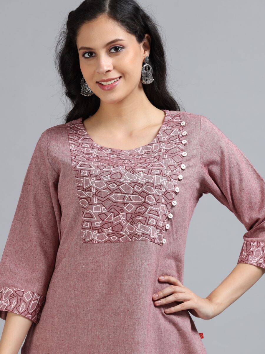 Marcia Red Printed Cotton 3 Pc Kurta Set - Image 6