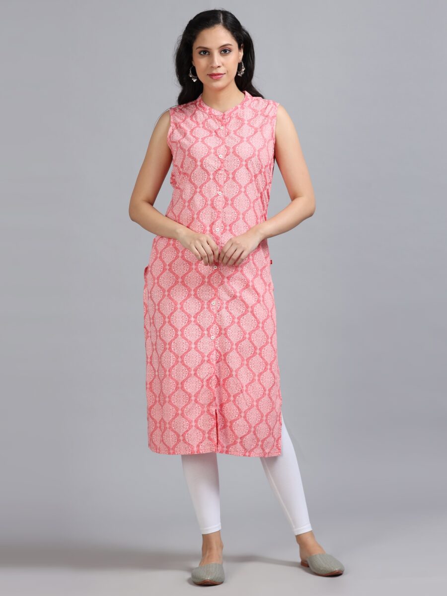 Marcia Pink Printed Rayon Kurta - Image 2