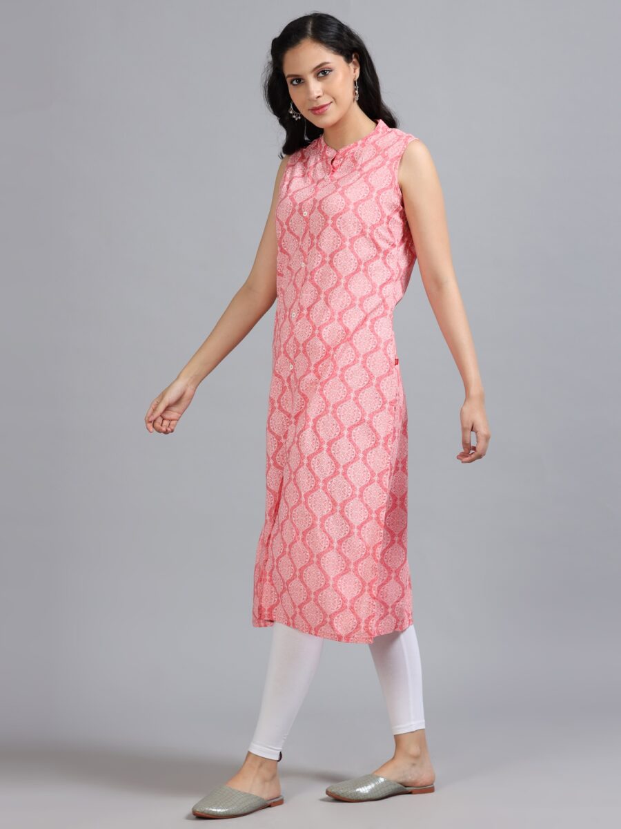 Marcia Pink Printed Rayon Kurta - Image 3