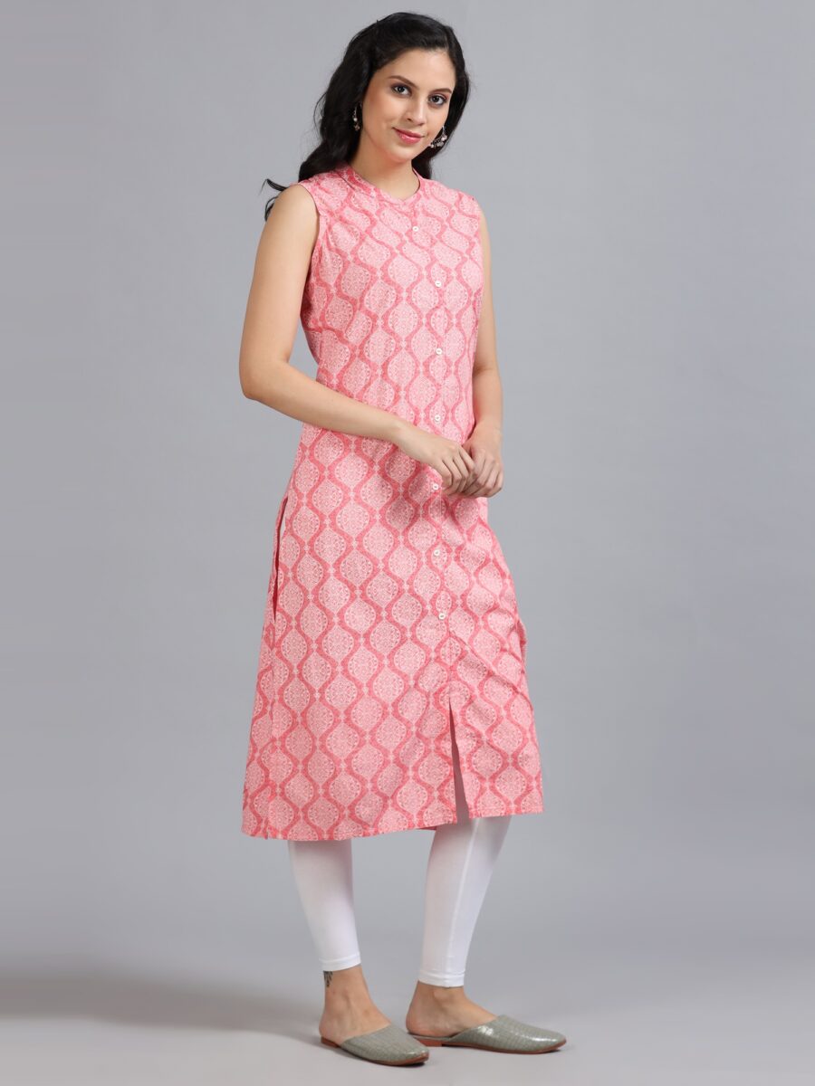 Marcia Pink Printed Rayon Kurta - Image 4