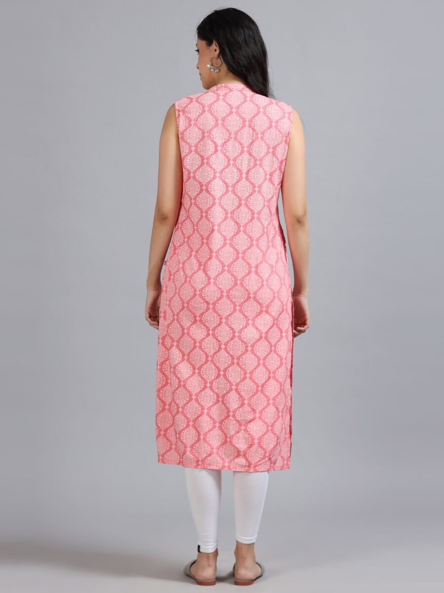 Marcia Pink Printed Rayon Kurta - Image 5